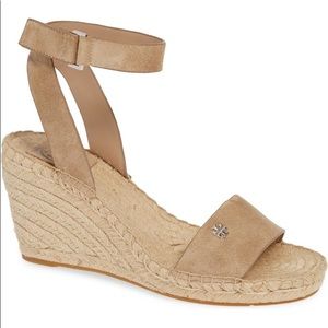 NIB TORY BURCH BIMA 90M WEDGE ESPADRILLE SAND 10.5